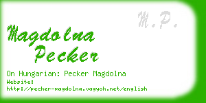 magdolna pecker business card